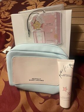 Marc Jacobs pouch, lotion and car freshener